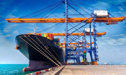 boat and cargo tied with rope