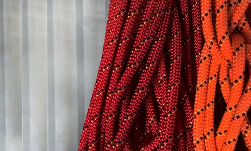 black and orange braided ropes